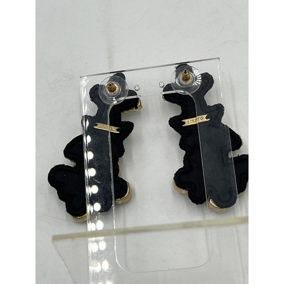 J. Crew Crystal Clear Opal Color Cluster Black Fabric-Backed Statement Earrings - Picture 12 of 16